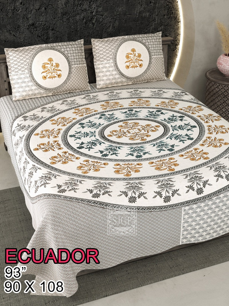 Ecuador Bedsheet Set 90 x 108 in - 3 Pcs (Design 0920)