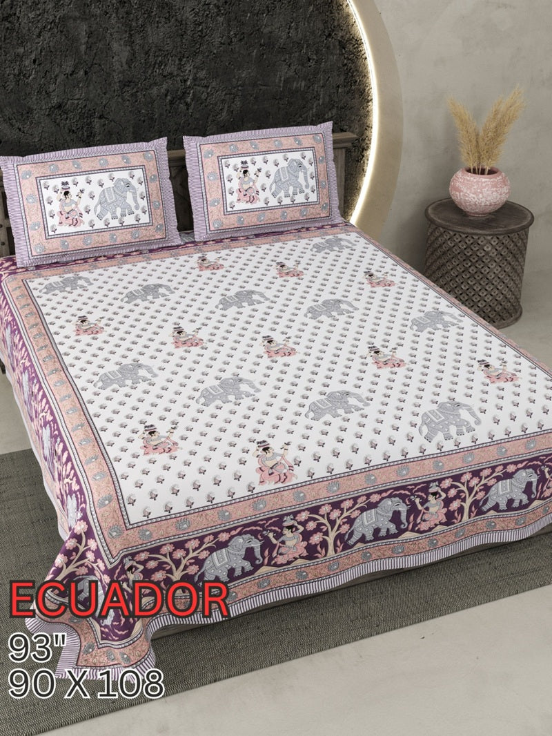 Ecuador Bedsheet Set 90 x 108 in - 3 Pcs (Design 0942)