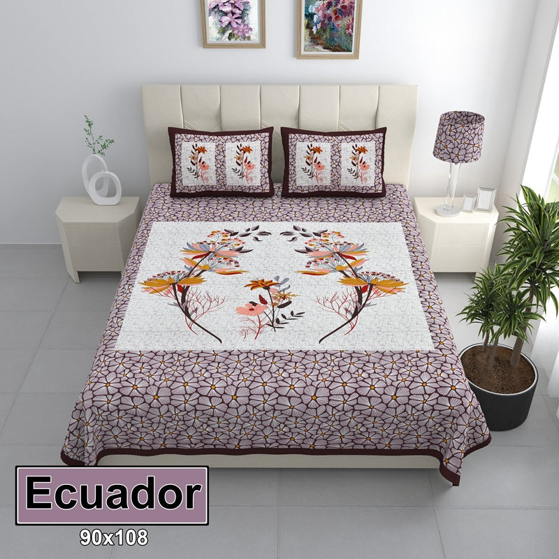 Ecuador Bedsheet Set 90 x 108 in - 3 Pcs (Design 0950)