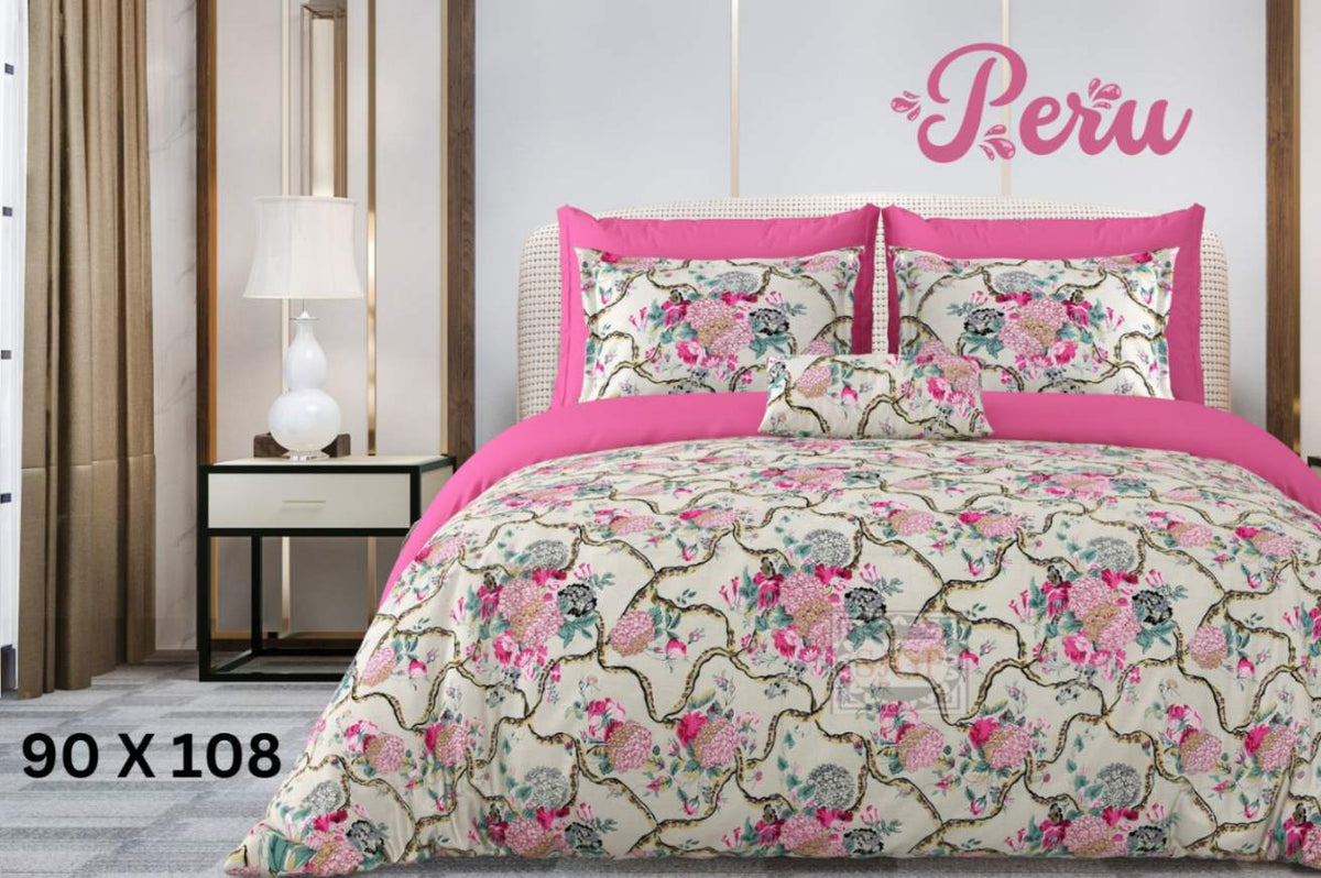 Peru Bedsheet Set 90 x 108 in - 3 Pcs (Design 0971)
