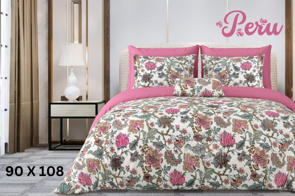 Peru Bedsheet Set 90 x 108 in - 3 Pcs (Design 0979)