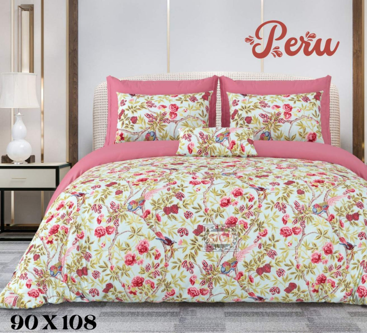 Peru Bedsheet Set 90 x 108 in - 3 Pcs (Design 0984)