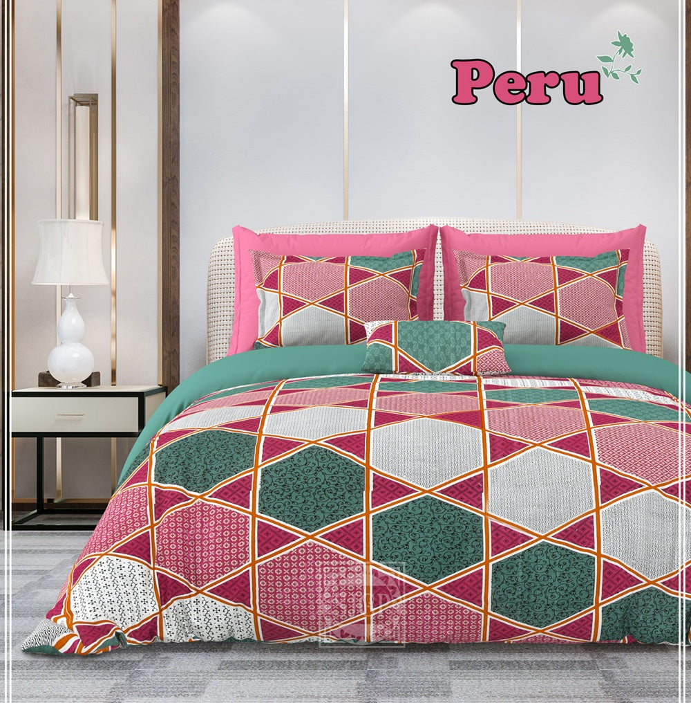Peru Bedsheet Set 90 x 108 in - 3 Pcs (Design 0987)