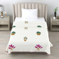 Milky White Single Dohar Semi 60 x 90 in - 2 Pcs (Design 0570)