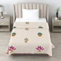 Milky White Single Dohar Semi 60 x 90 in - 2 Pcs (Design 0574)