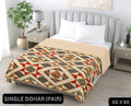 Ajrak Single Dohar Semi 60 x 90 in - 2 Pcs (Design 0592)