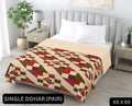 Ajrak Single Dohar Semi 60 x 90 in - 2 Pcs (Design 0595)