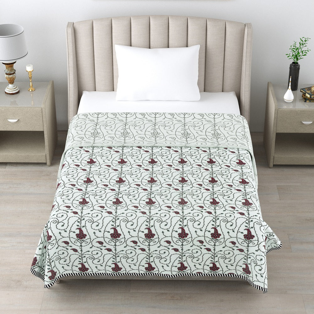 Kashida Single Dohar Semi 60 x 90 in - 2 Pcs (Design 0609)