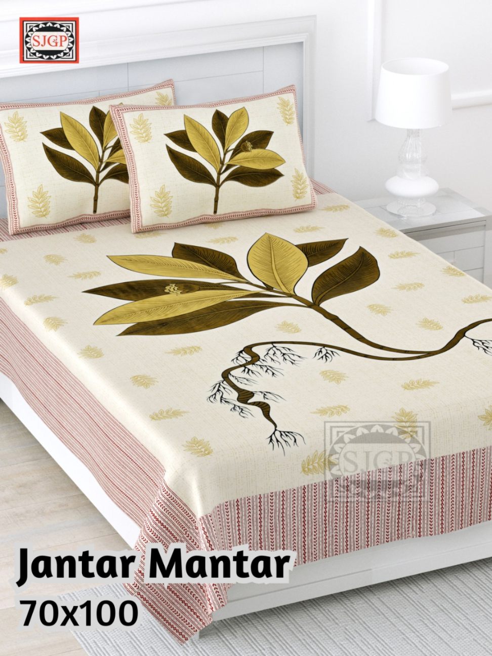 Jantar Mantar Bedsheet Set 70 x 100 in - 3 Pcs (Design 1096)