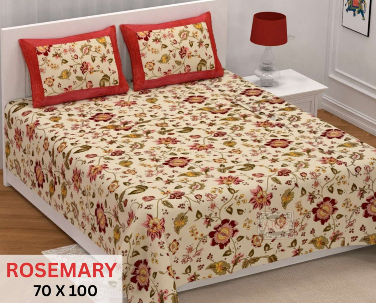 Rosemary Bedsheet Set 70 x 100 in - 3 Pcs (Design 1101)