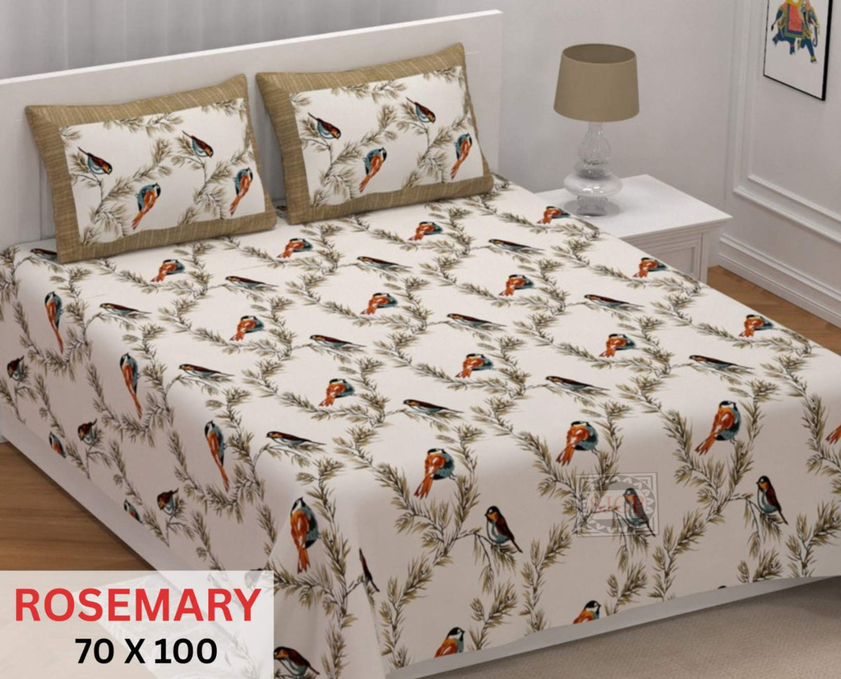 Rosemary Bedsheet Set 70 x 100 in - 3 Pcs (Design 1103)