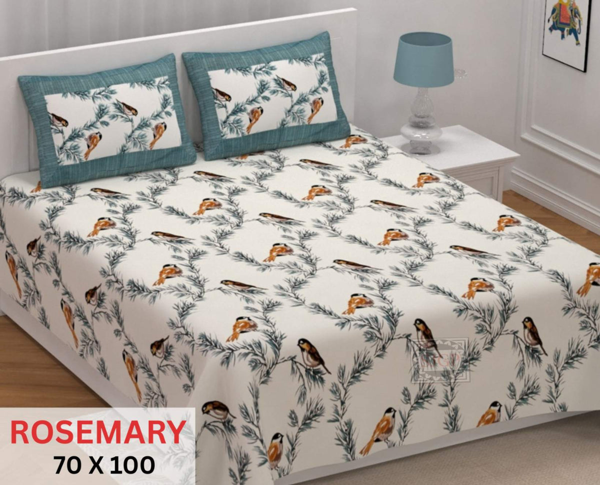 Rosemary Bedsheet Set 70 x 100 in - 3 Pcs (Design 1104)