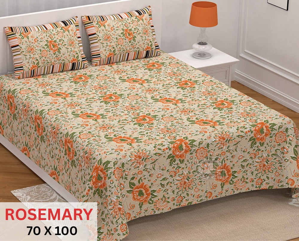 Rosemary Bedsheet Set 70 x 100 in - 3 Pcs (Design 1110)