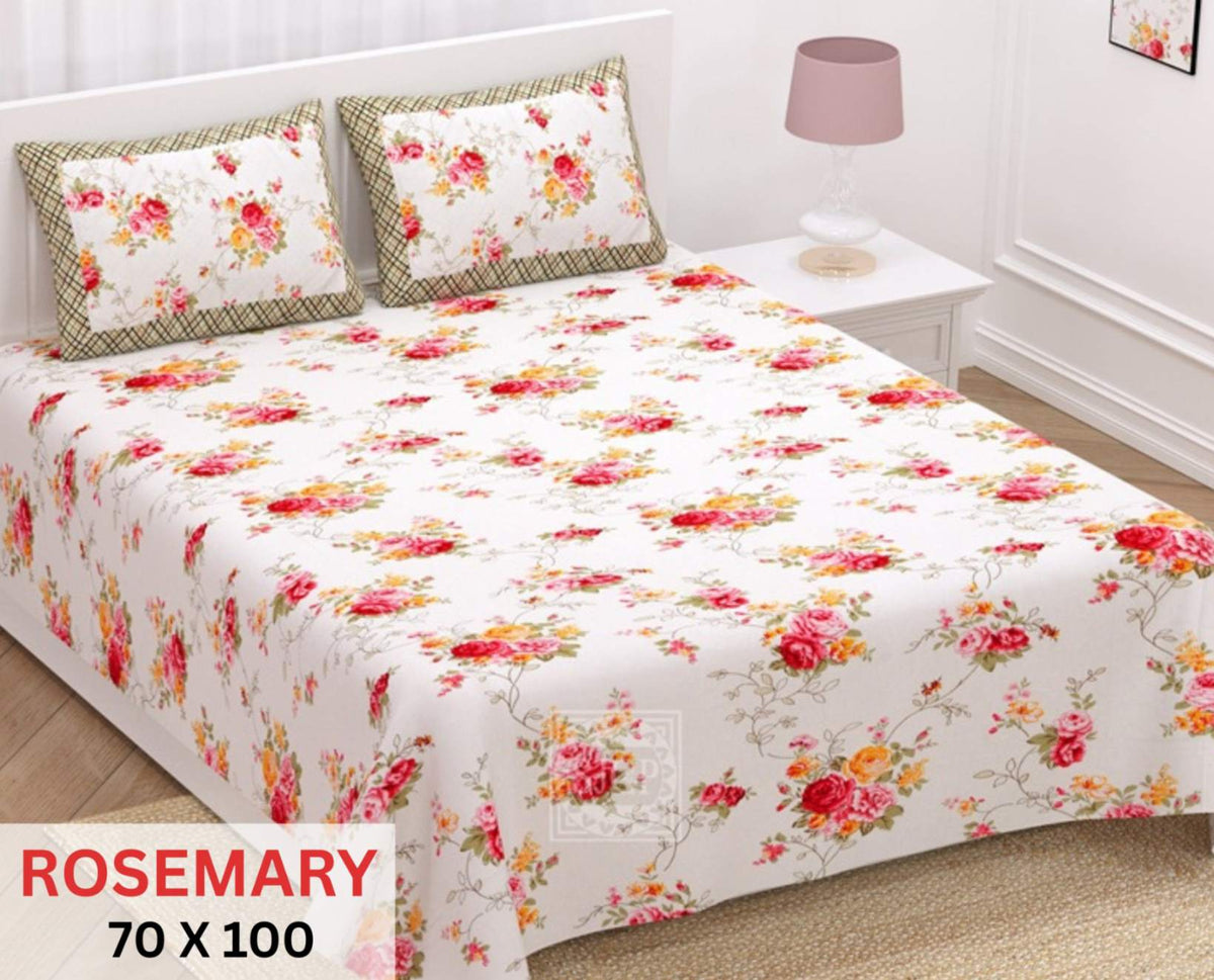 Rosemary Bedsheet Set 70 x 100 in - 3 Pcs (Design 1112)