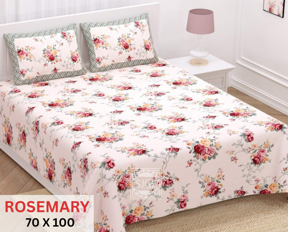 Rosemary Bedsheet Set 70 x 100 in - 3 Pcs (Design 1114)