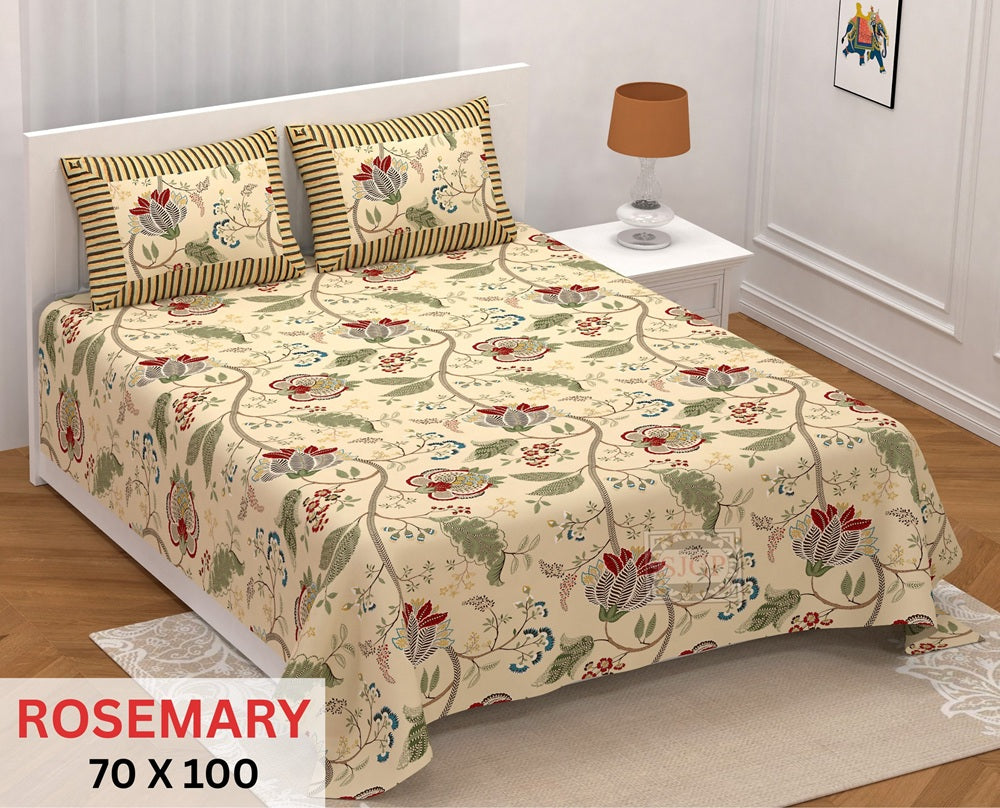 Rosemary Bedsheet Set 70 x 100 in - 3 Pcs (Design 1115)