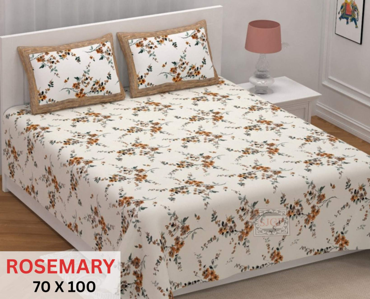 Rosemary Bedsheet Set 70 x 100 in - 3 Pcs (Design 1118)