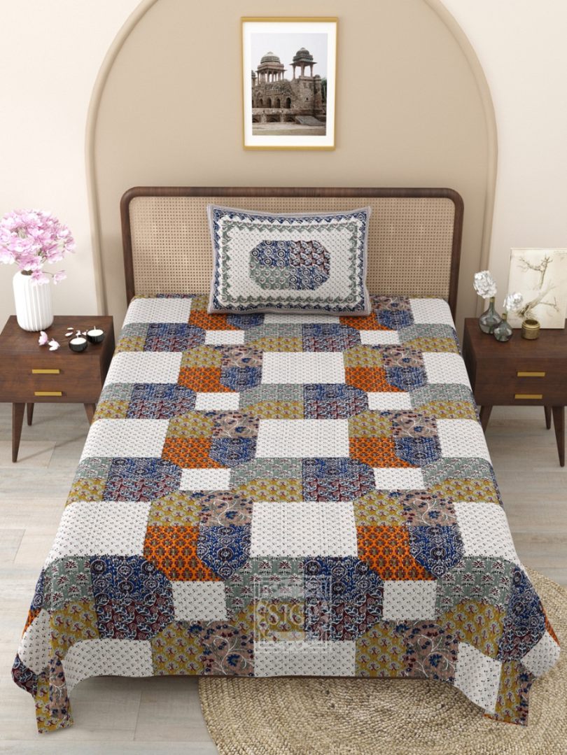 Ajrak Bedsheet Set 63 x 90 in - 4 Pcs (Design 1181)