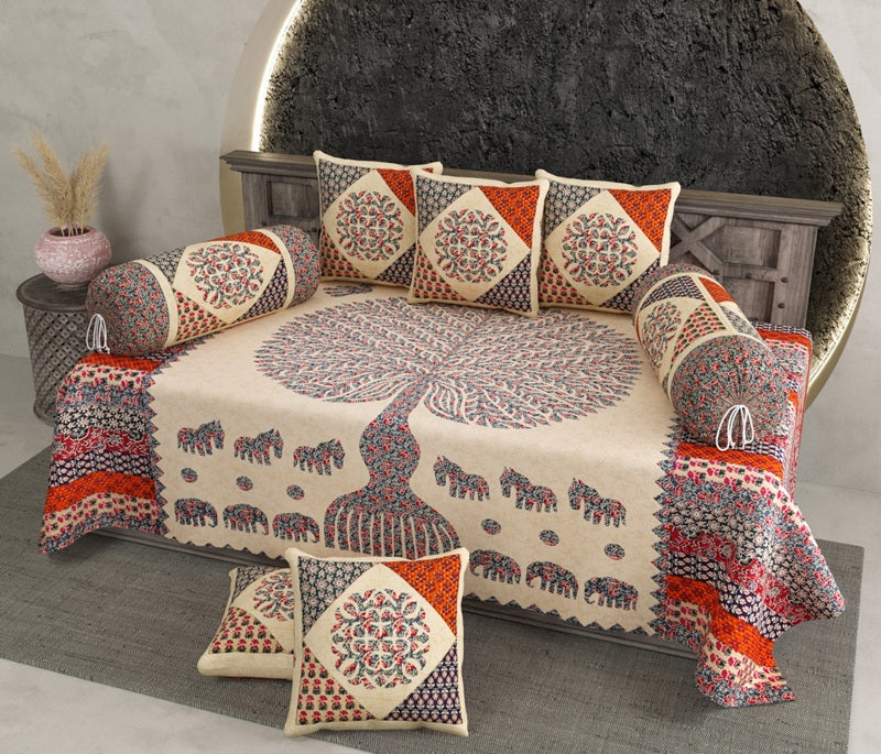 Barmeri Diwan Set with Foam 63 x 90 in - 8 Pcs (Design undefined)