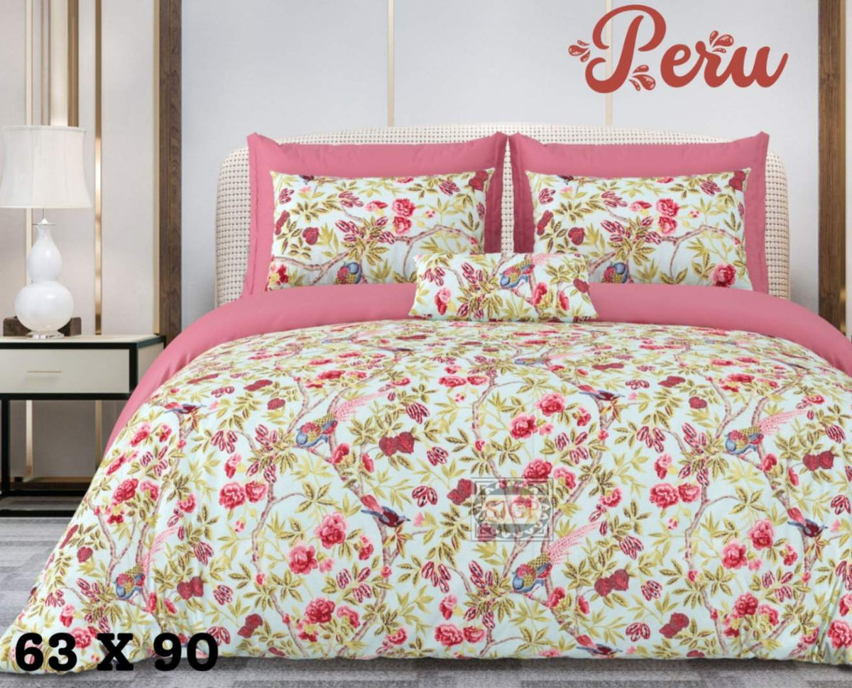 Peru Bedsheet Set 63 x 90 in - 4 Pcs (Design 1201)