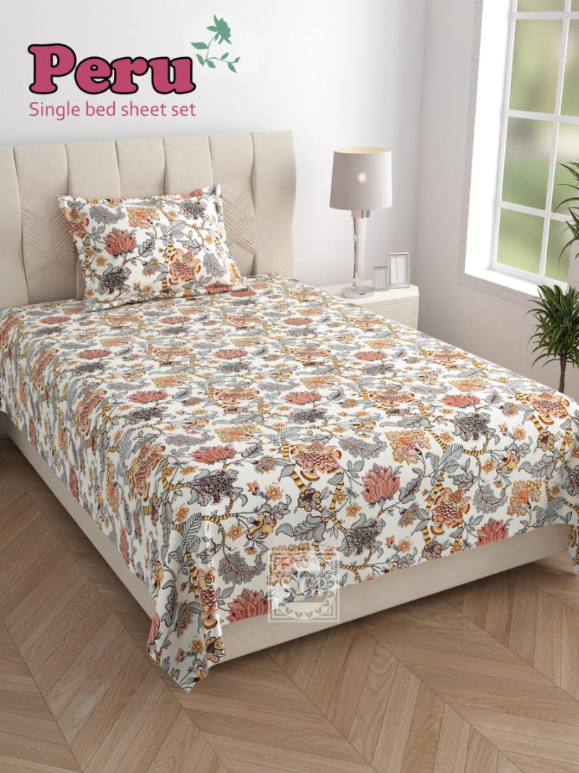 Peru Bedsheet Set 63 x 90 in - 4 Pcs (Design 1206)