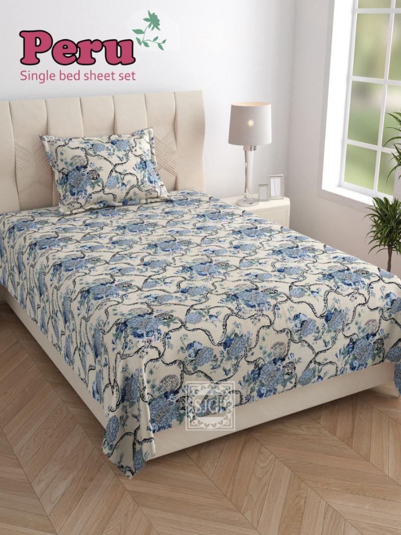 Peru Bedsheet Set 63 x 90 in - 4 Pcs (Design 1209)