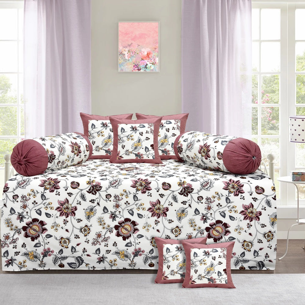 Lavish Diwan Set without Foam 70 x 100 in - 8 Pcs (Design 1249)