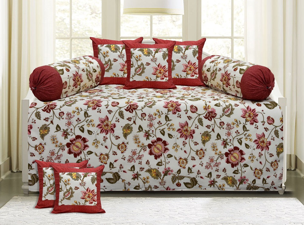 Lavish Diwan Set without Foam 70 x 100 in - 8 Pcs (Design 1250)
