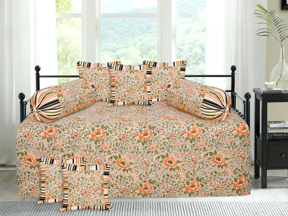 Lavish Diwan Set without Foam 70 x 100 in - 8 Pcs (Design 1261)