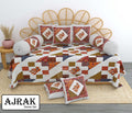 Ajrak Diwan Set with Foam 63 x 90 in - 8 Pcs (Design 1359)