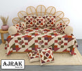 Ajrak Diwan Set with Foam 63 x 90 in - 8 Pcs (Design 1366)