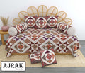 Ajrak Diwan Set with Foam 63 x 90 in - 8 Pcs (Design 1371)