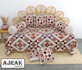 Ajrak Diwan Set with Foam 63 x 90 in - 8 Pcs (Design 1372)