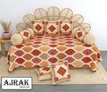 Ajrak Diwan Set with Foam 63 x 90 in - 8 Pcs (Design 1398)