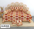 Ajrak Diwan Set with Foam 63 x 90 in - 8 Pcs (Design 1400)