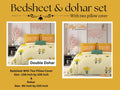Milky White Dohar and Bedsheet Set 90 x 100 and 108 x 108 in - 4 Pcs (Design 1431)