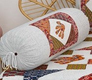 Ajrak Bolster Cover Set 16 x 32 in - 2 Pcs (Design 1579)