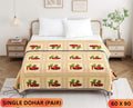 Handwork Katha Single Dohar Semi 60 x 90 in - 2 Pcs (Design 1646)