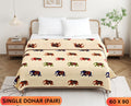 Handwork Katha Single Dohar Semi 60 x 90 in - 2 Pcs (Design 1653)