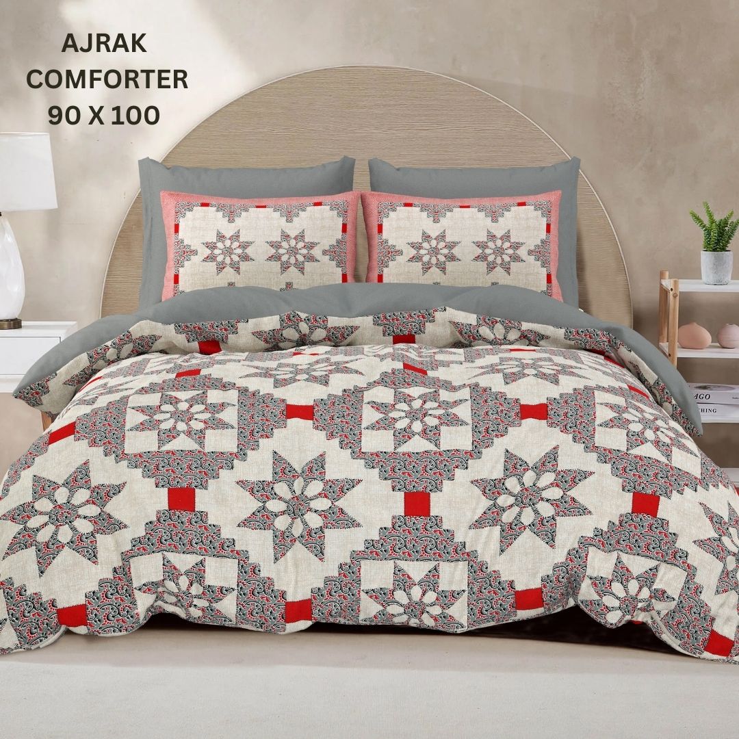 Ajrak Double Comforter 90 x 100 in - 1 Pc (Design 1830)