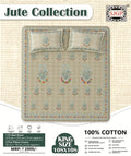 Jute Collection Bedsheet Set 108 x 108 in - 3 Pcs (Design 1867)