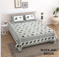 Block Jaal Bedsheet Set 95 x 108 in - 3 Pcs (Design 1958)