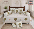 Jute (Digital Print) Diwan Set with Foam 70 x 100 in - 8 Pcs (Design 1920)