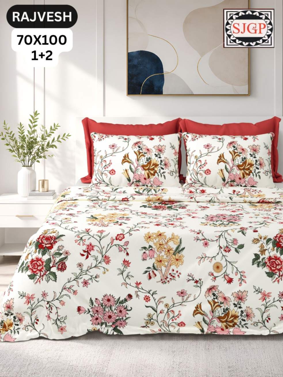 Rajvesh Bedsheet Set 70 x 100 in - 3 Pcs (Design 2018)