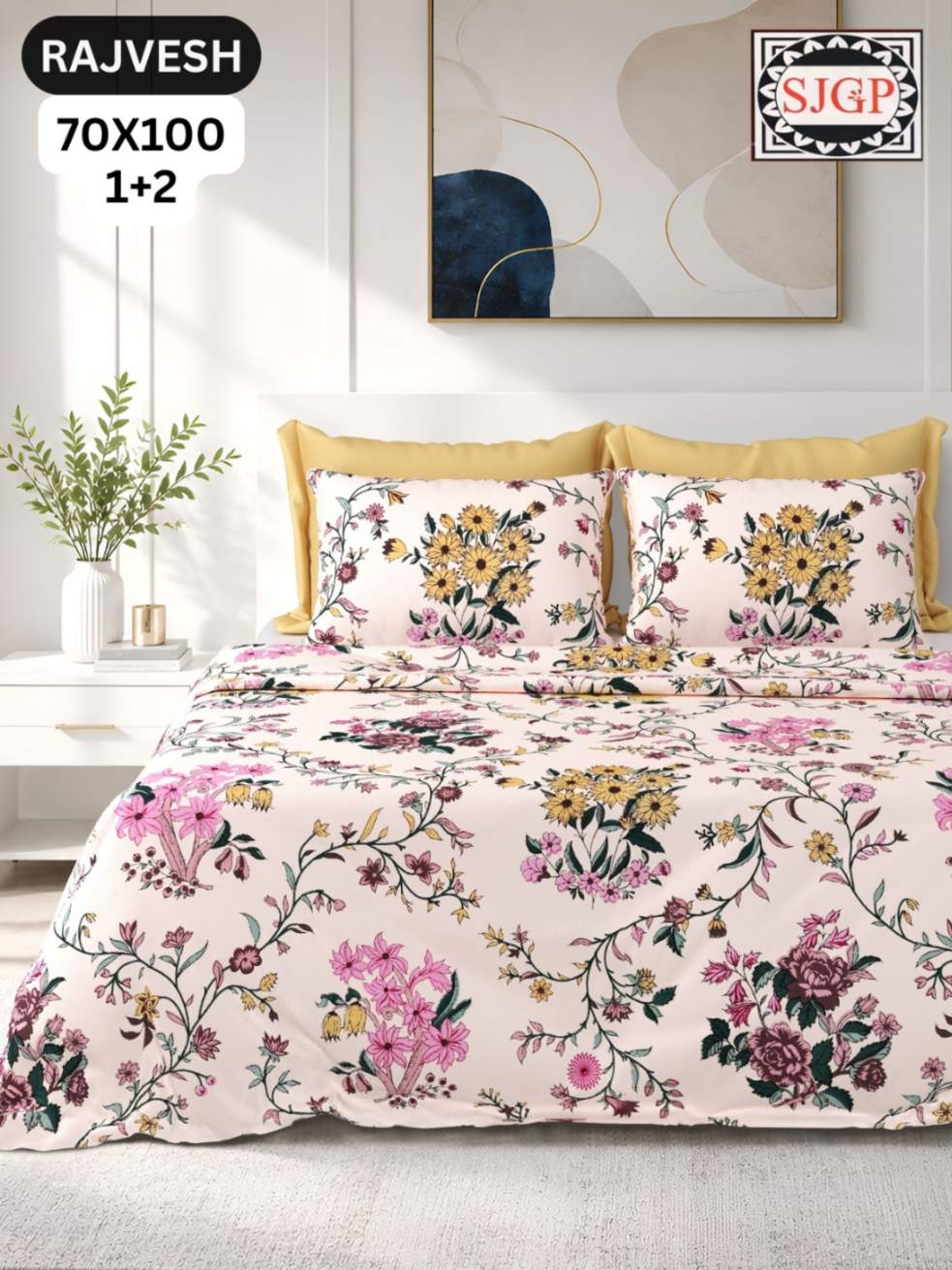 Rajvesh Bedsheet Set 70 x 100 in - 3 Pcs (Design 2019)
