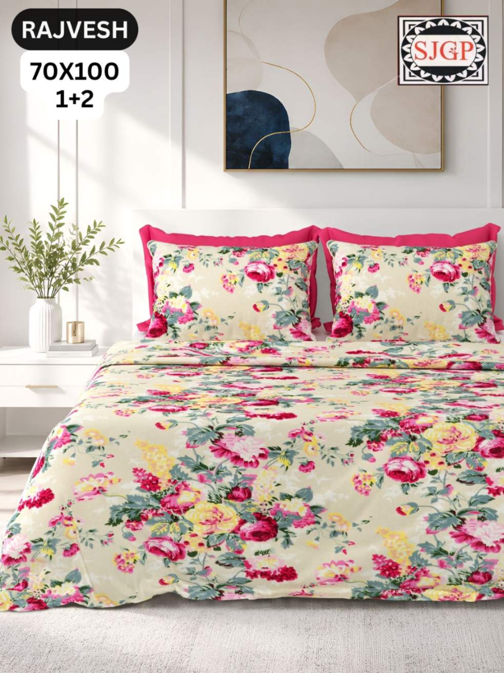 Rajvesh Bedsheet Set 70 x 100 in - 3 Pcs (Design 2026)