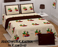 Handwork Katha Bedsheet Set 70 x 108 in - 3 Pcs (Design 2030)