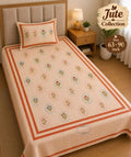 Jute Bedsheet Set 63 x 90 in - 4 Pcs (Design 2055)