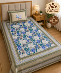 Jute Bedsheet Set 63 x 90 in - 4 Pcs (Design 2060)