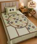 Jute Bedsheet Set 63 x 90 in - 4 Pcs (Design 2067)